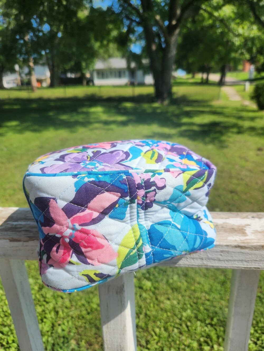Vera Bradley Quilted Floral Lunch Bag in Blue, Purple, Pink - Picture 4 of 7